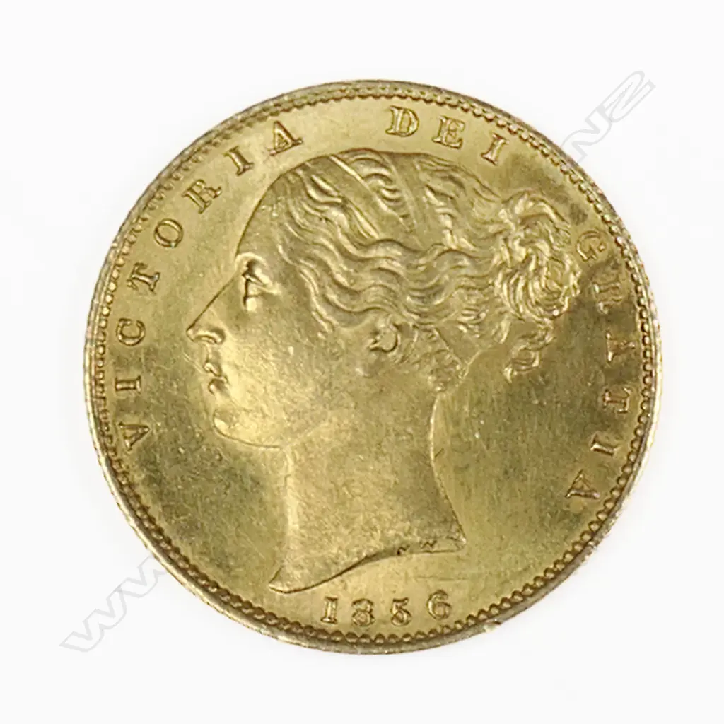 A Victorian 1856 gold shield type full sovereign, Image 1++