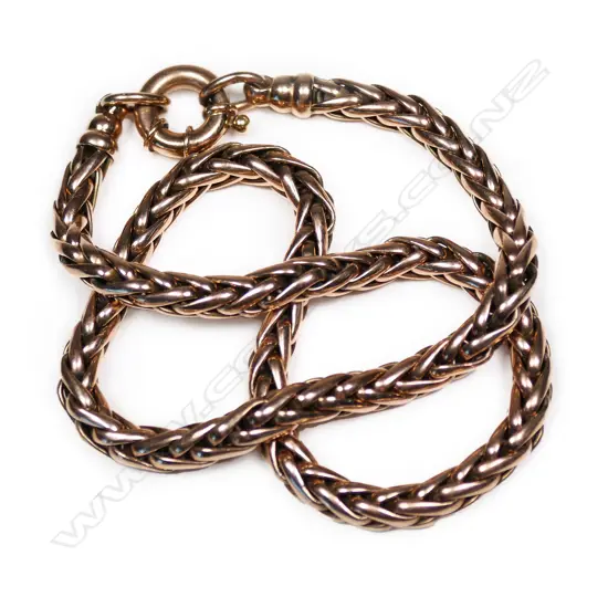 A 9ct rose gold chain,