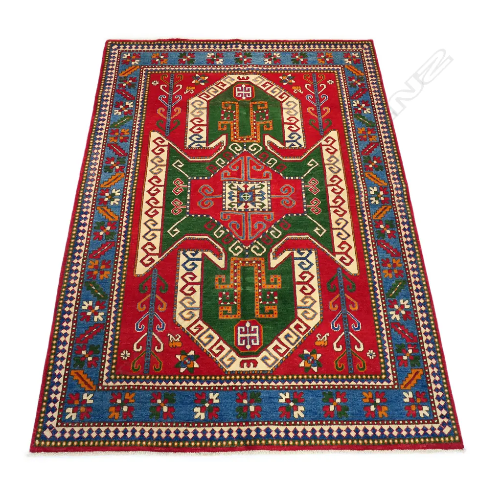 A hand-knotted wool pile Turkish Kazak rug, Image 1++