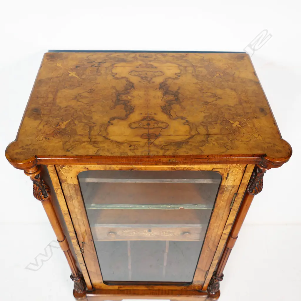 A Victorian inlaid burr walnut music canterbury, Image 1++