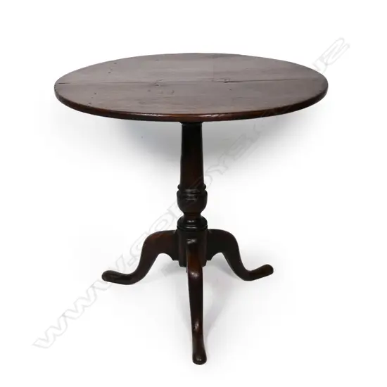 A Georgian oak tilt top wine table,