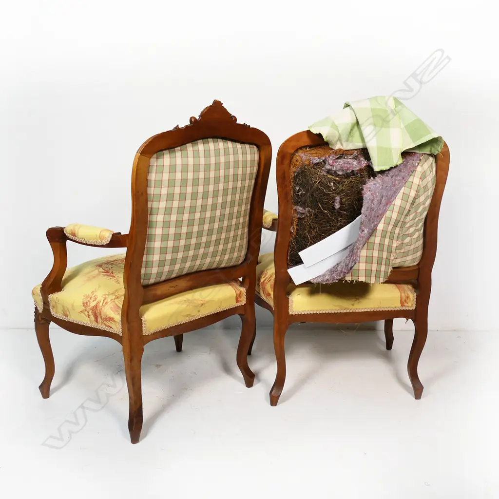 A pair of French open elbow armchairs, Image 1++