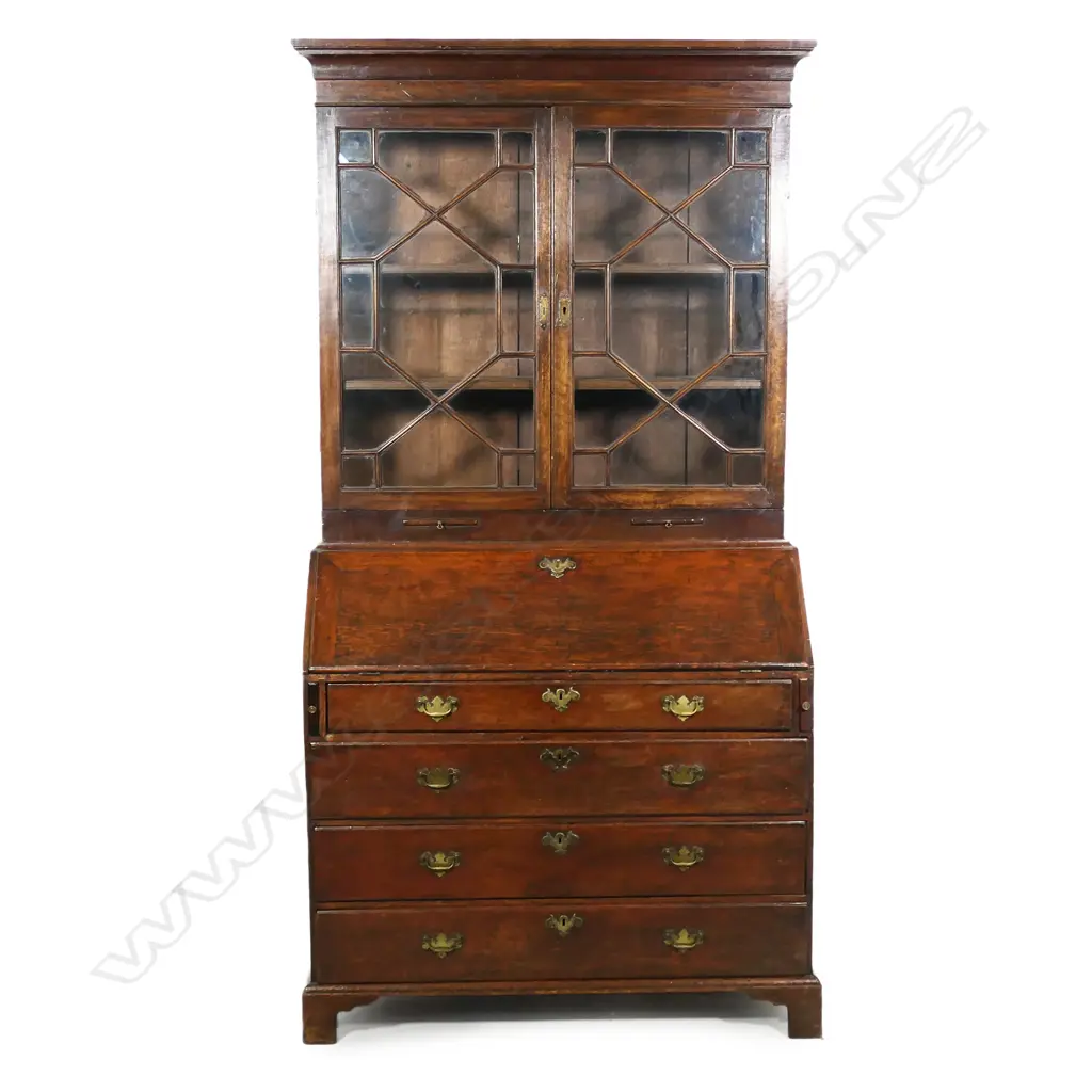 An oak George III bookcase bureau, Image 1++