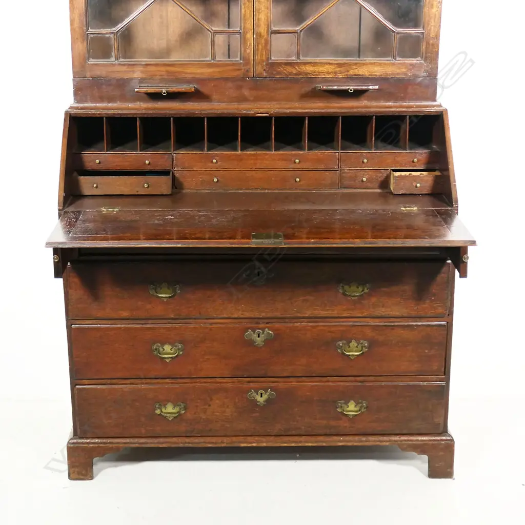 An oak George III bookcase bureau, Image 1++