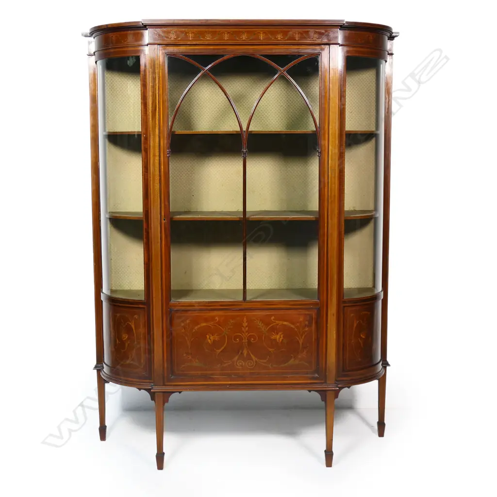 A good Edwardian Sheraton revival display cabinet, Image 1++