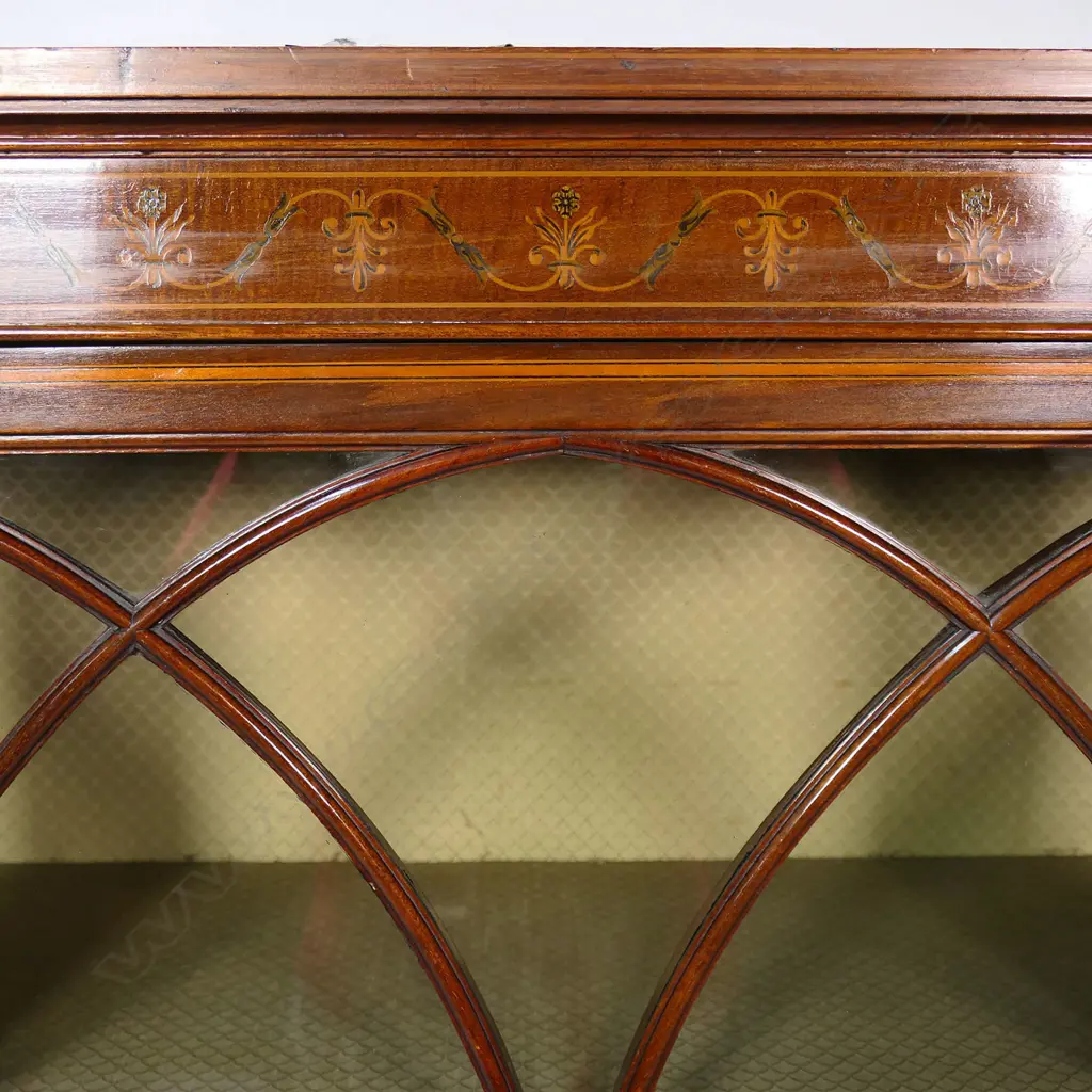 A good Edwardian Sheraton revival display cabinet, Image 1++