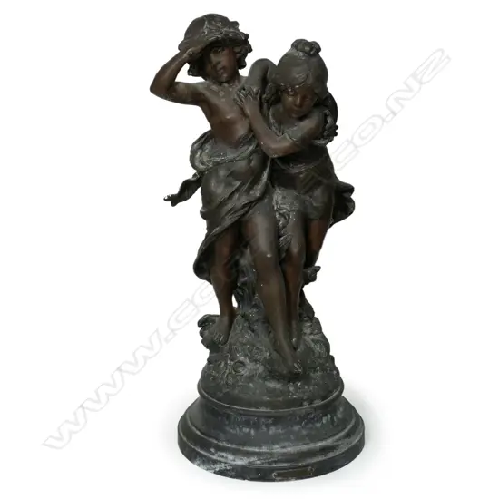 A 19thC large spelter figure group sculpture,