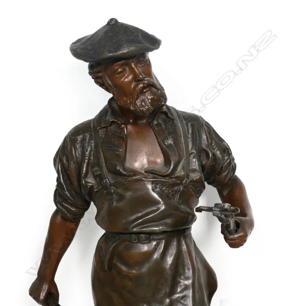 A 19thC German figurative sculpture of 'The Blacksmith' entitled 'Industry’, Image 1++