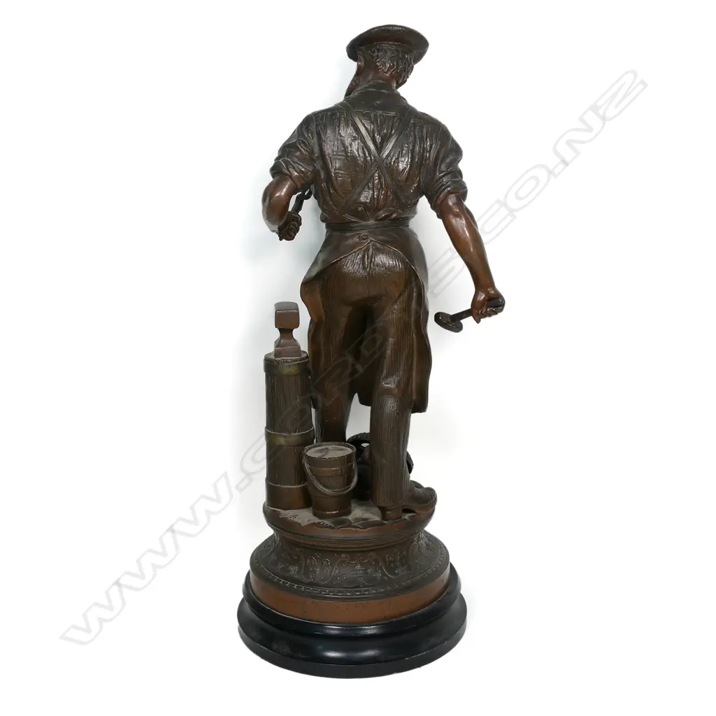 A 19thC German figurative sculpture of 'The Blacksmith' entitled 'Industry’, Image 1++