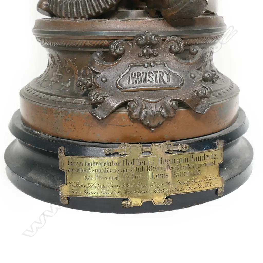 A 19thC German figurative sculpture of 'The Blacksmith' entitled 'Industry’, Image 1++