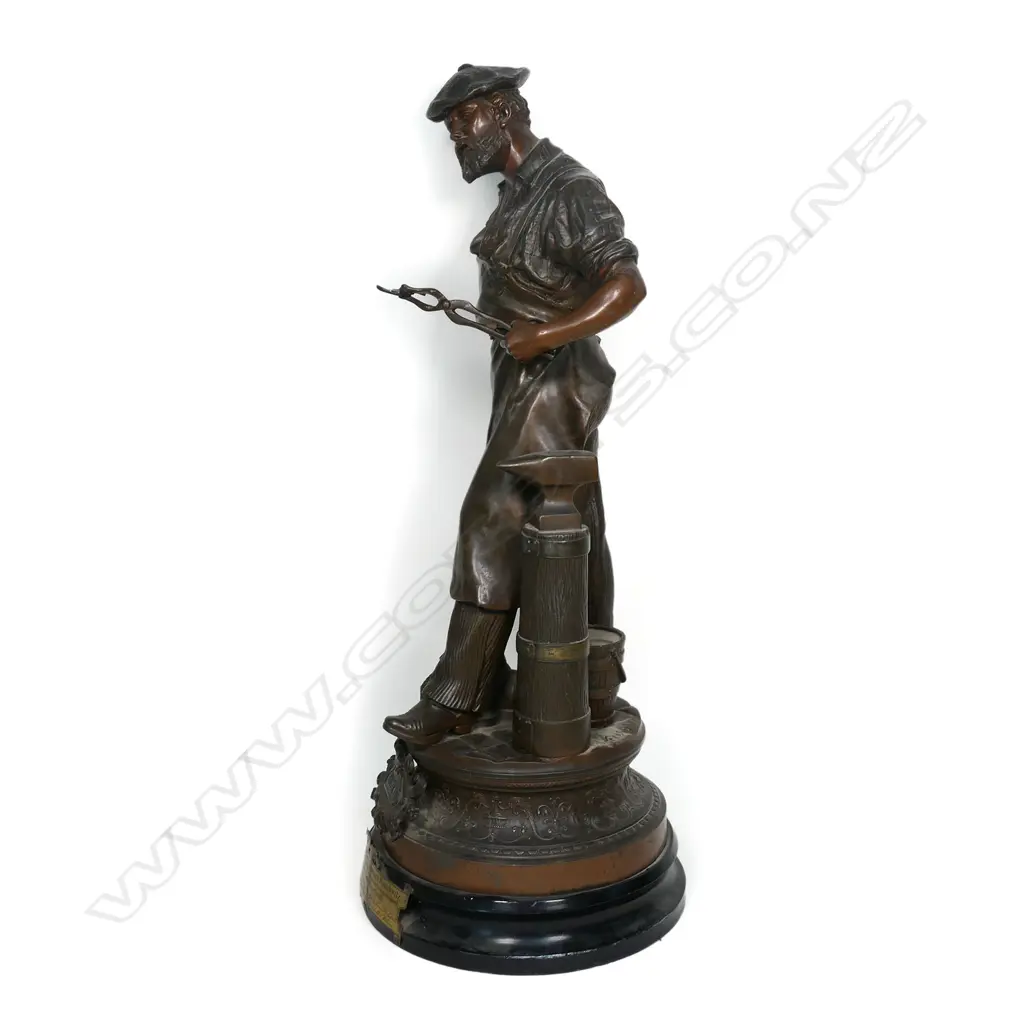 A 19thC German figurative sculpture of 'The Blacksmith' entitled 'Industry’, Image 1++