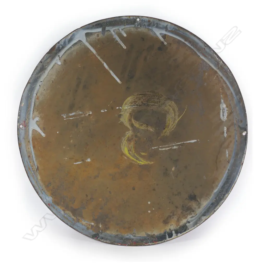 A vintage enameled tin sign, Image 1++