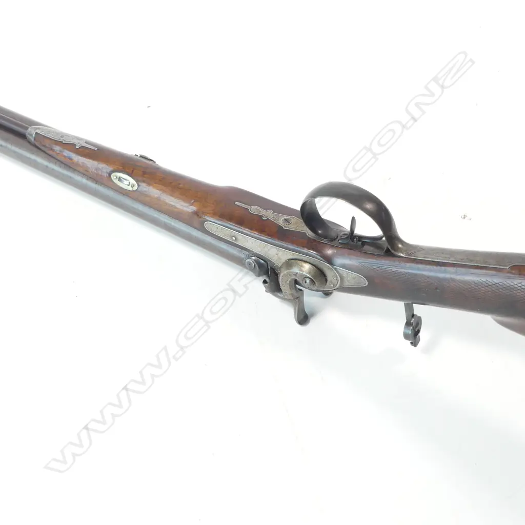 A fine muzzle loading percussion double barrel rifle/shotgun, cased, with two sets of barrels, by Franz Leutheuser, Graz, Austria, c.1860. Image 1++