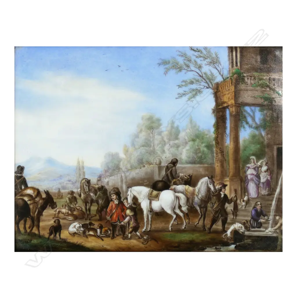 An 18thC painted plaque, Image 1++