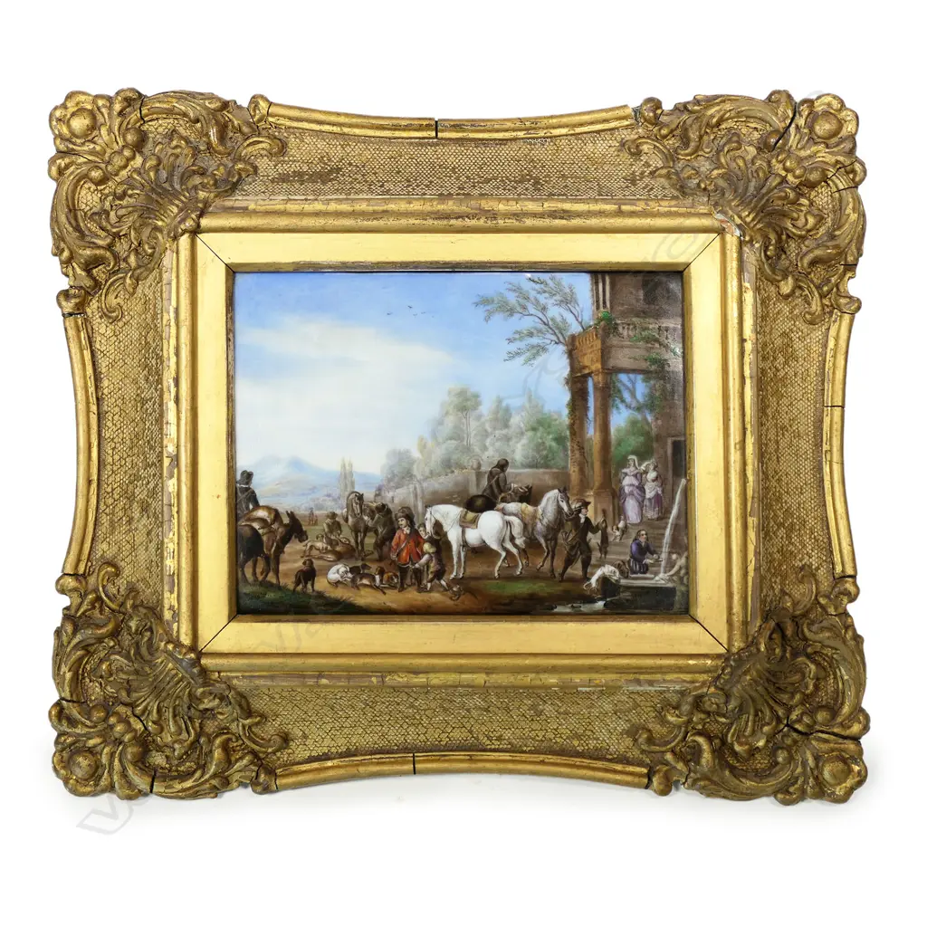 An 18thC painted plaque, Image 1++