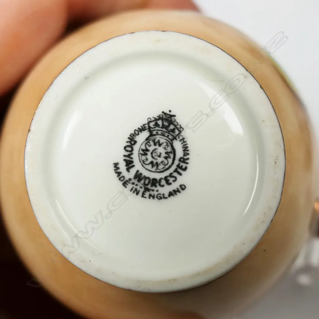 A Royal Worcester fruit hand painted miniature coffee set, Image 1++