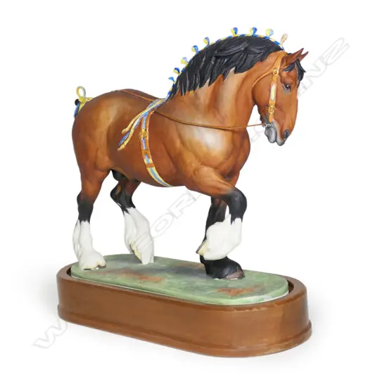 A Royal Worcester figure of a Shire stallion,