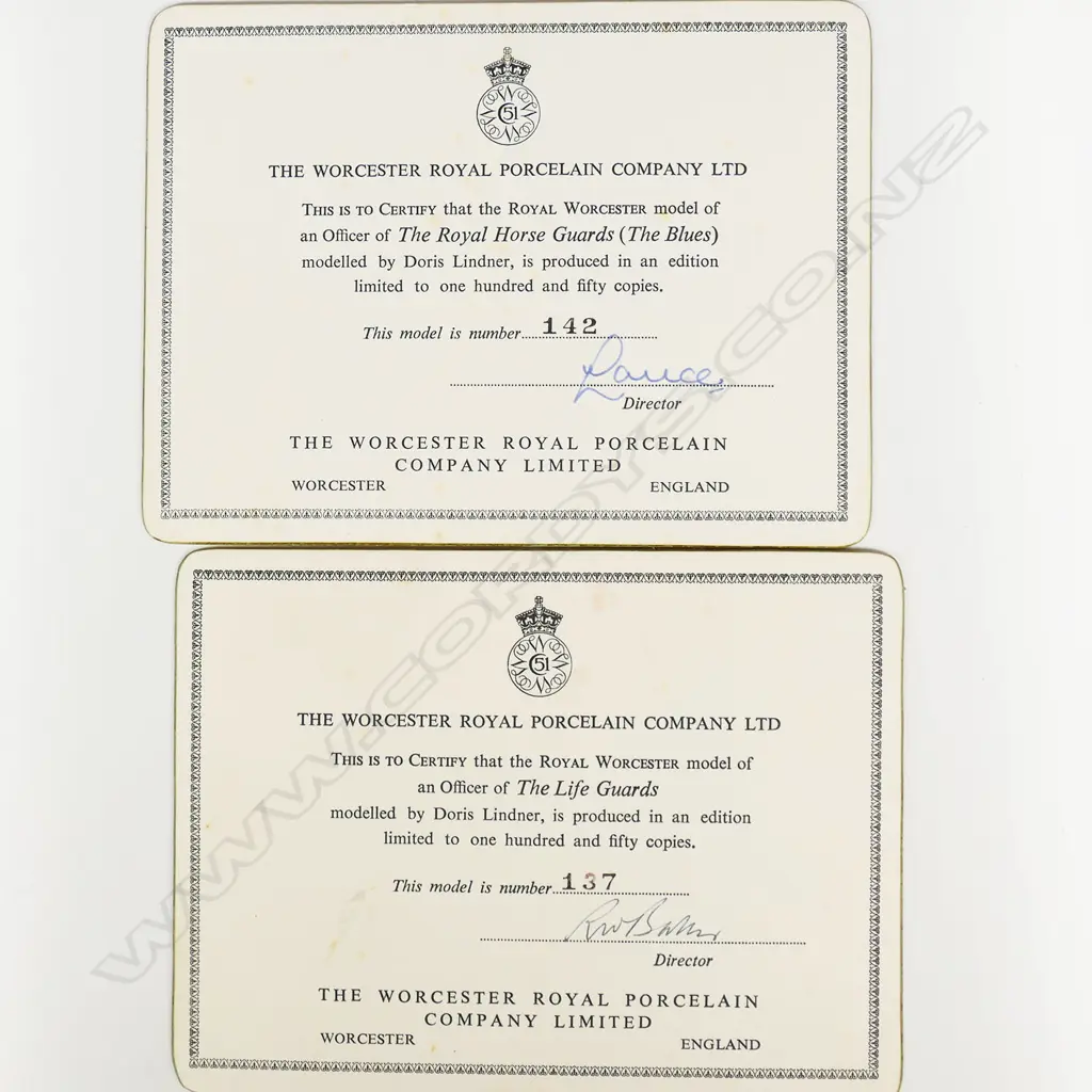 A pair of Royal Worcester Mounted Guards Officers, Image 1++