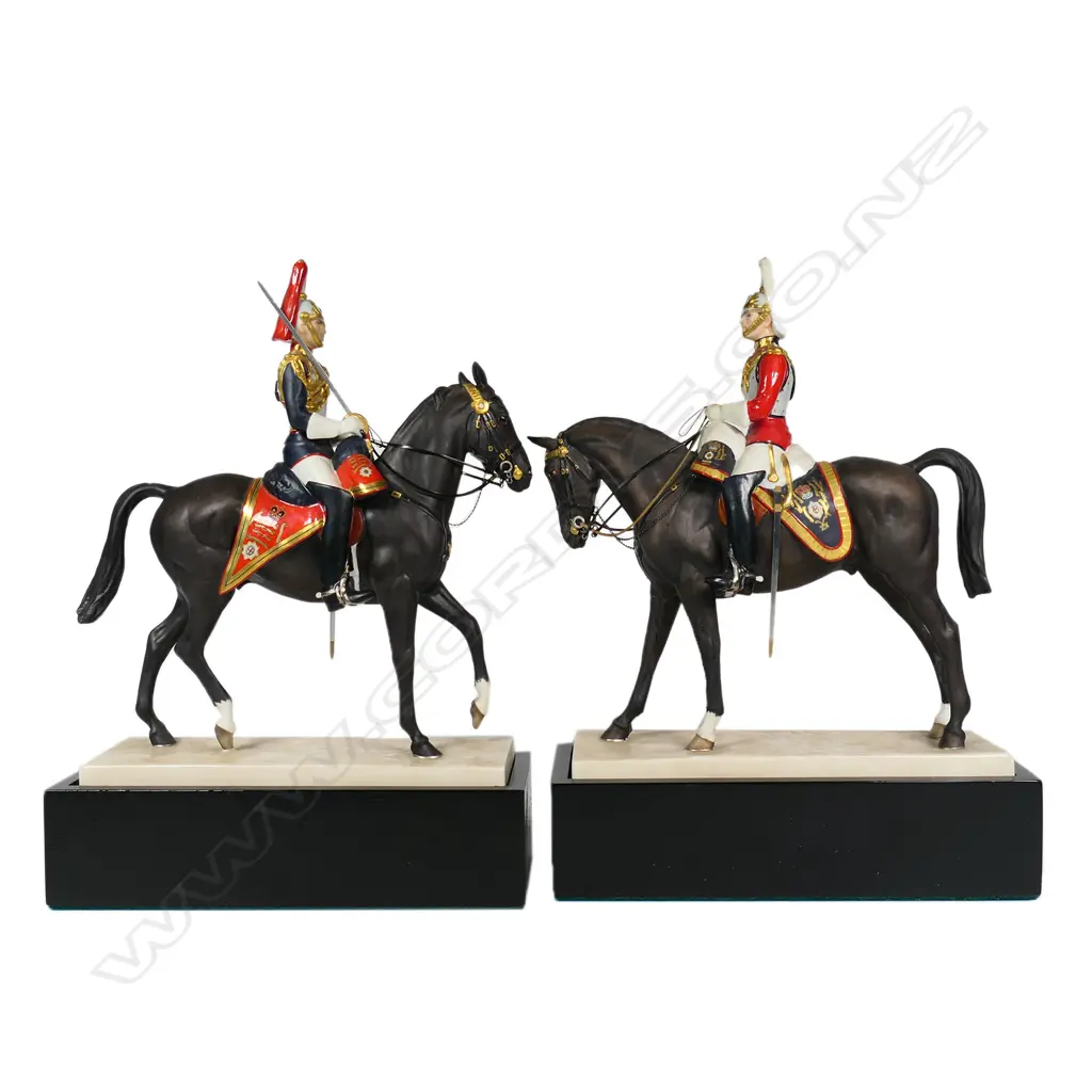 A pair of Royal Worcester Mounted Guards Officers, Image 1++
