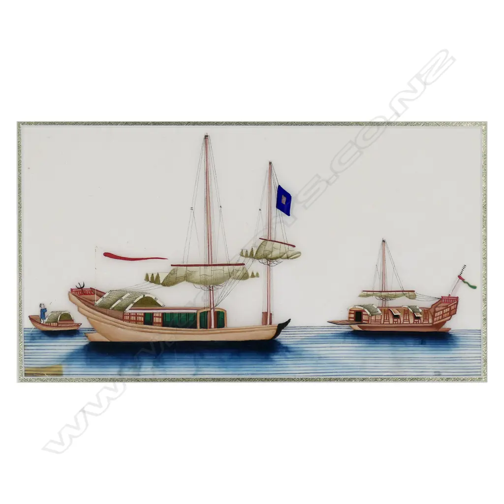 An early 20thC Chinese painting on pith paper, Image 1++