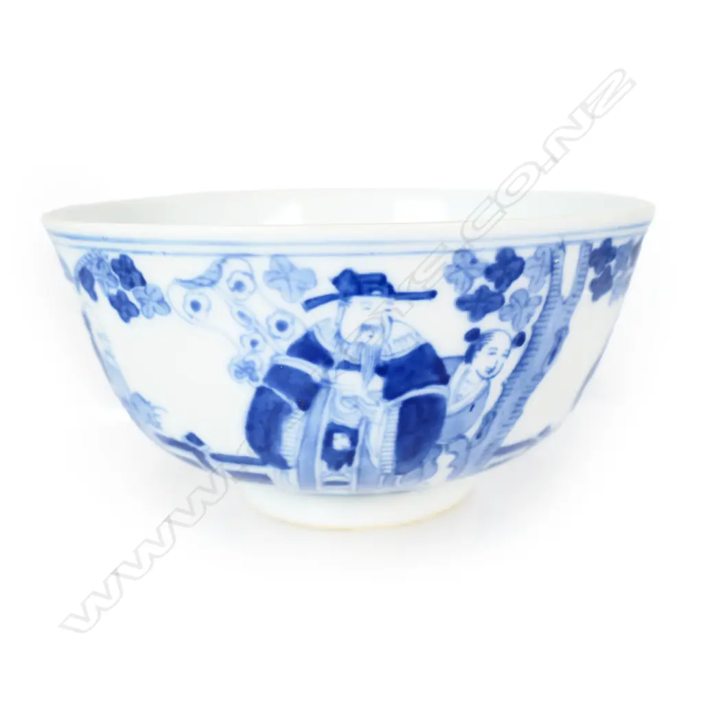 A set of six Chinese blue and white bowls, Image 1++