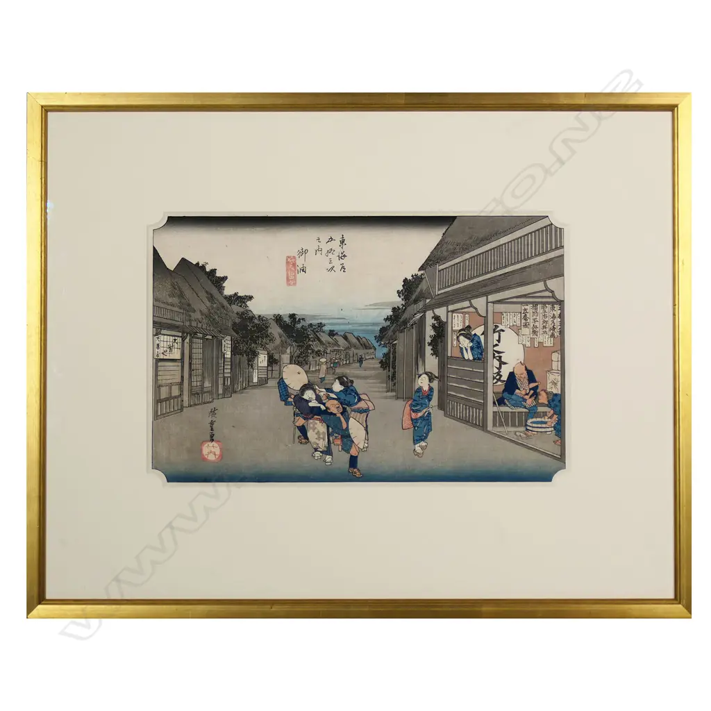 19thC Japanese Utagawa Hiroshige woodblock print, Image 1++