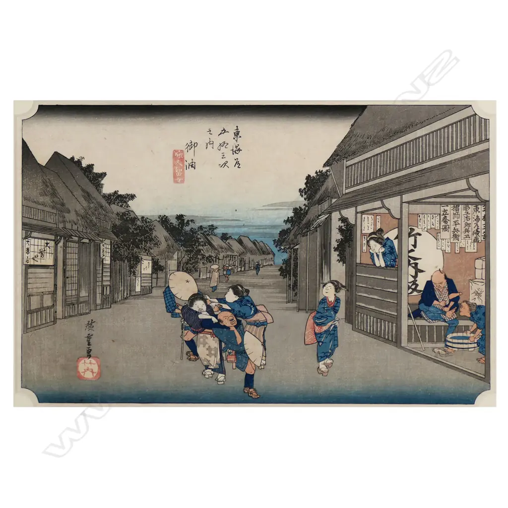 19thC Japanese Utagawa Hiroshige woodblock print, Image 1++