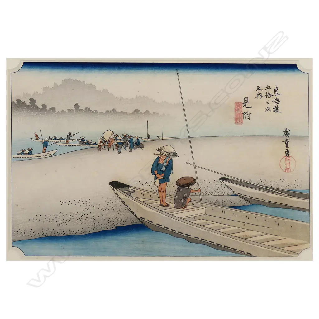 A 19thC Japanese Utagawa Hiroshige wood block print, Image 1++