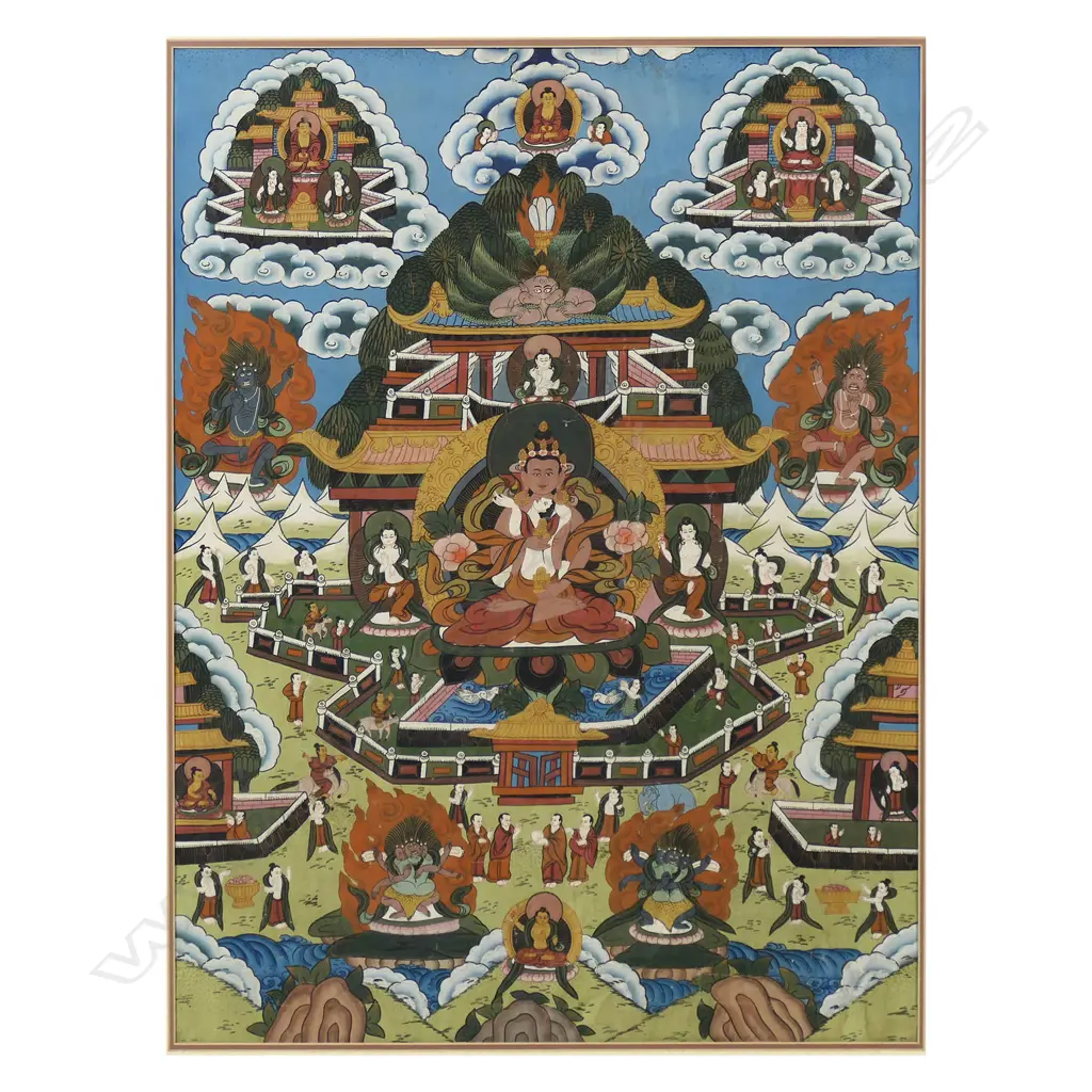A vintage Tibetan Buddhist thangka, Image 1++