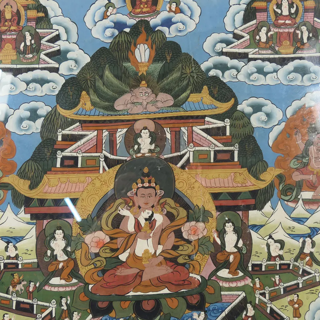 A vintage Tibetan Buddhist thangka, Image 1++