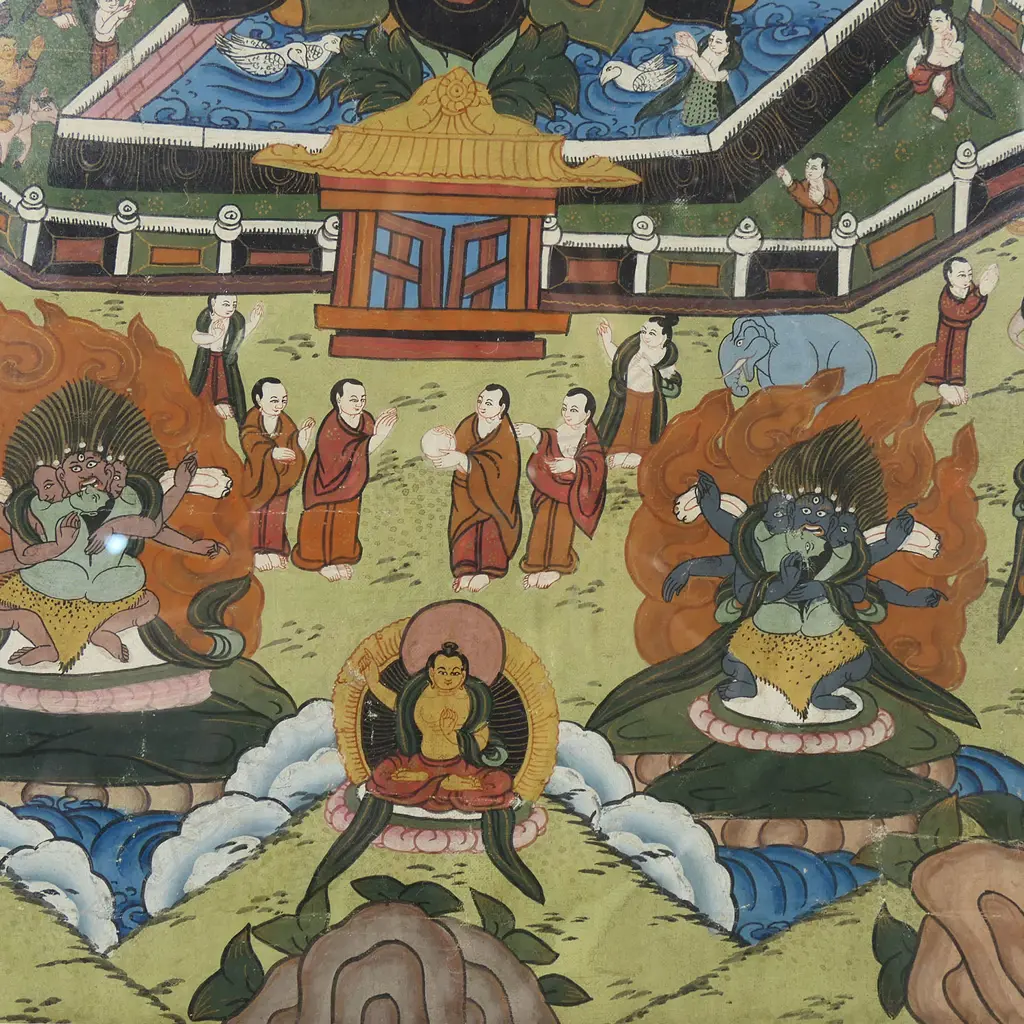 A vintage Tibetan Buddhist thangka, Image 1++