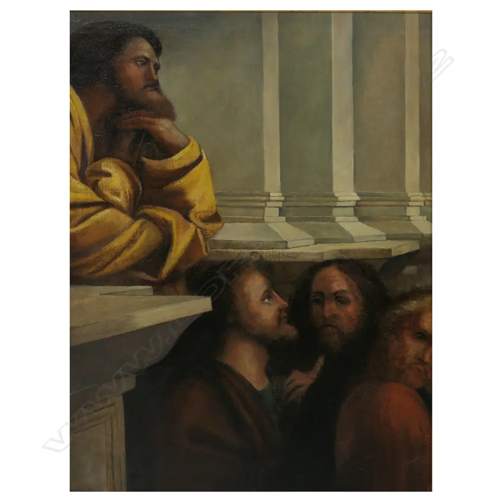 Early 20thC artist unknown 'Religious Philosophy' triptych, Image 1++