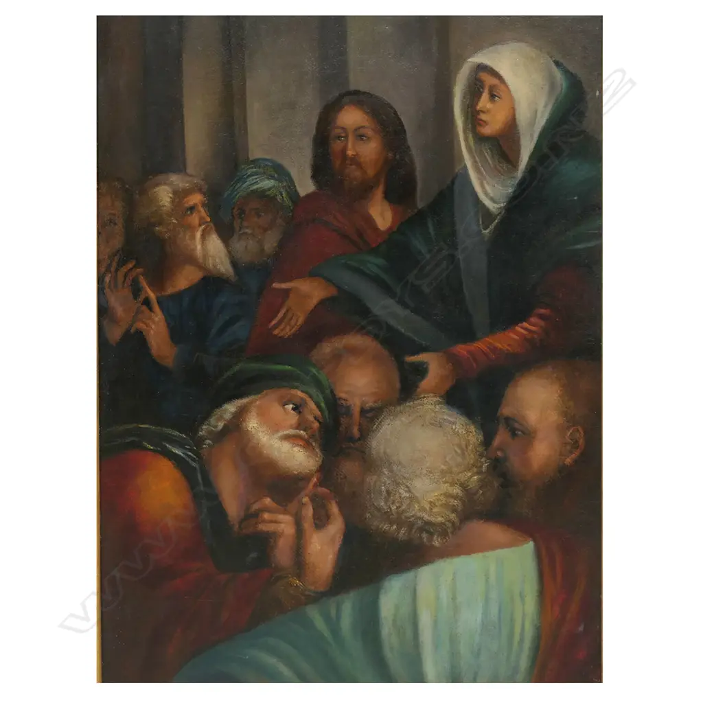 Early 20thC artist unknown 'Religious Philosophy' triptych, Image 1++