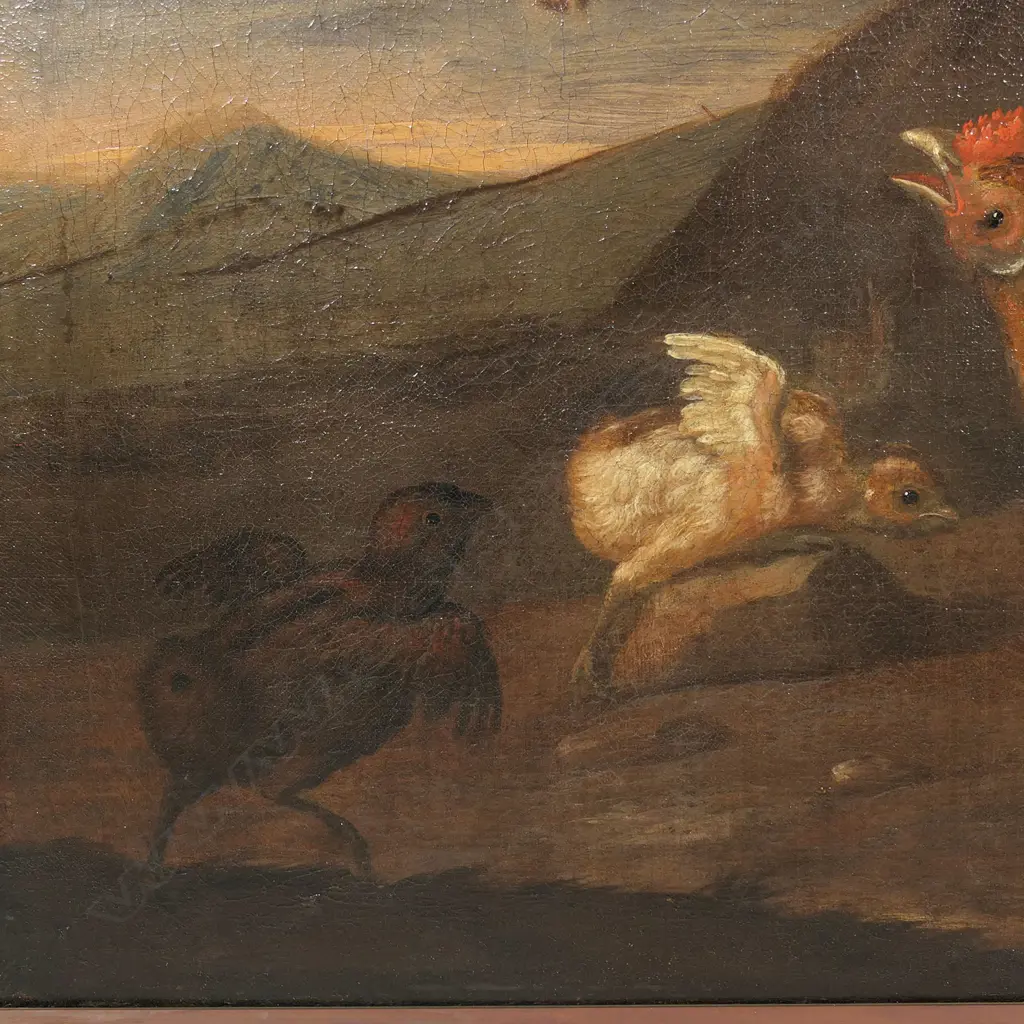 Attributed Melchior d' Hondecoeter (1636-1695) untitled Landscape with Poultry and Bird of Prey, Image 1++