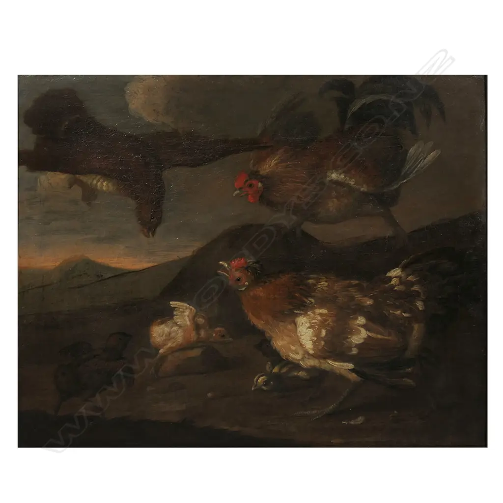 Attributed Melchior d' Hondecoeter (1636-1695) untitled Landscape with Poultry and Bird of Prey, Image 1++