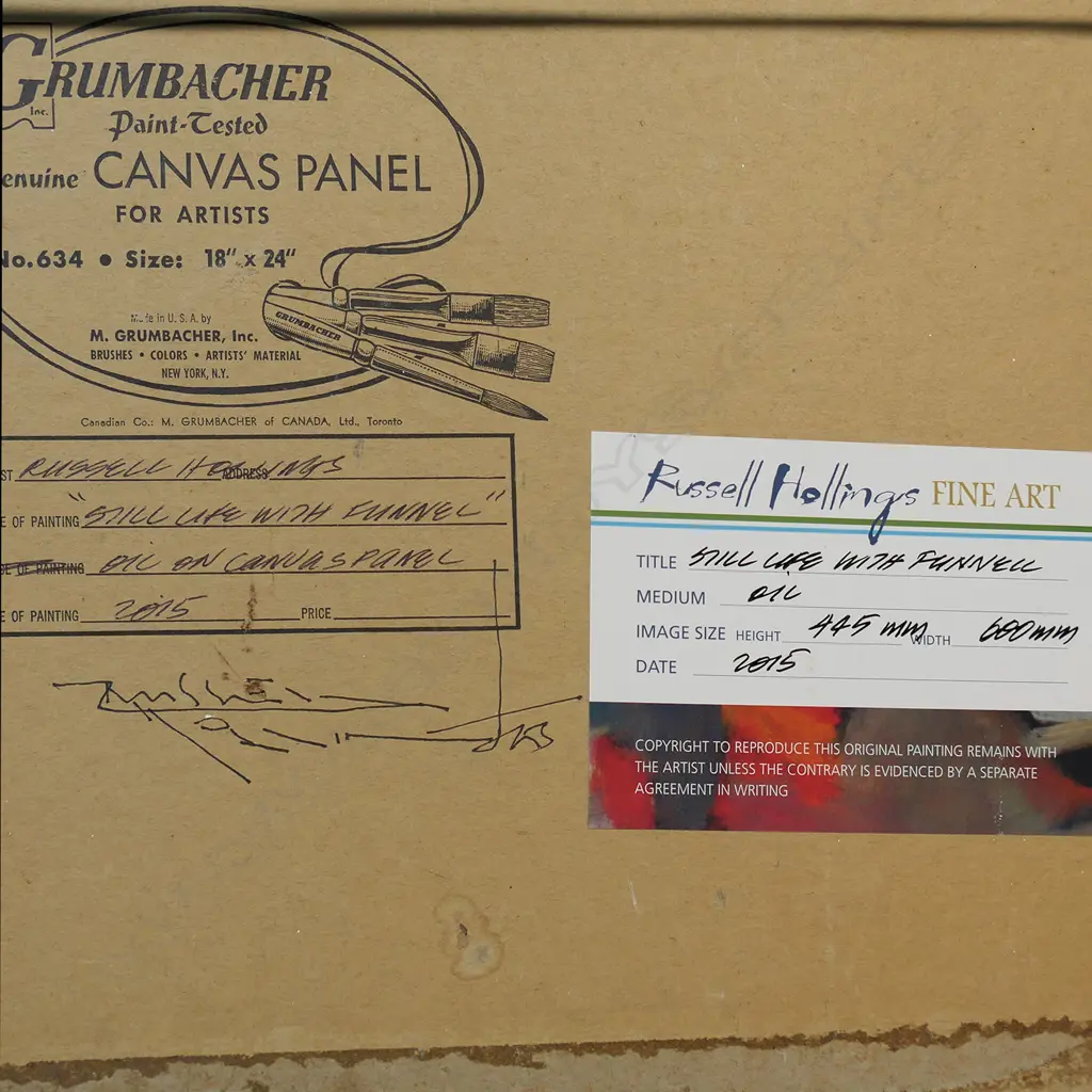 Russell Hollings (NZ 1948-) 'Still Life with Funnel', Image 1++