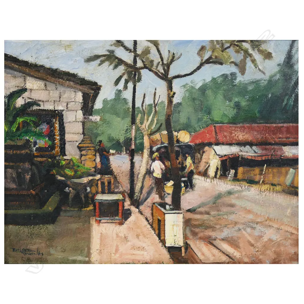 Russell Hollings (NZ 1948-) 'Main Street Ubud Bali', Image 1++