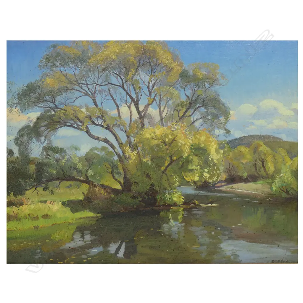 Cedric Savage (NZ 1901-69) River Scene - Nelson District, Image 1++