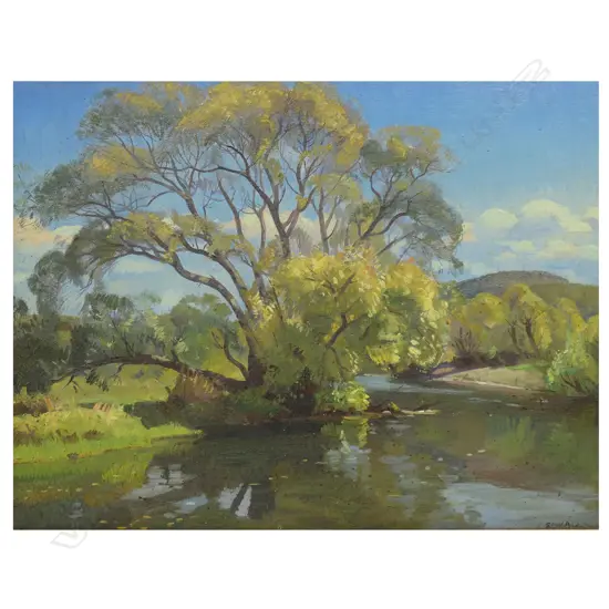 Cedric Savage (NZ 1901-69) River Scene - Nelson District,