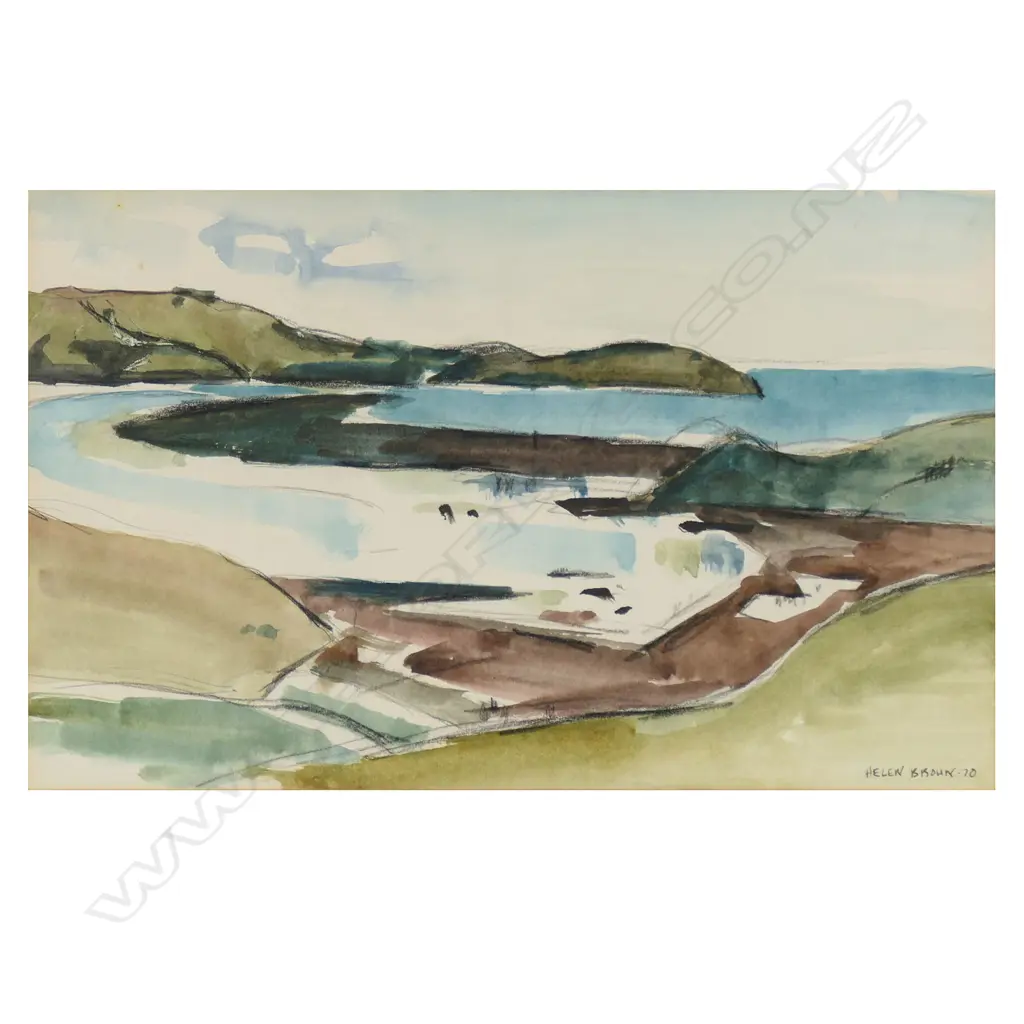 Helen Brown (NZ 1917-1986) 'Coastal Landscape', Image 1++