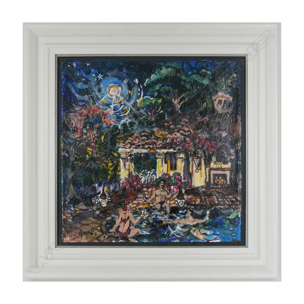 Peter O'Hagan (1942-2002) 'Night: By the Pool of Anne Bartley Burton, a Fine Dampierre Champagne', Image 1++