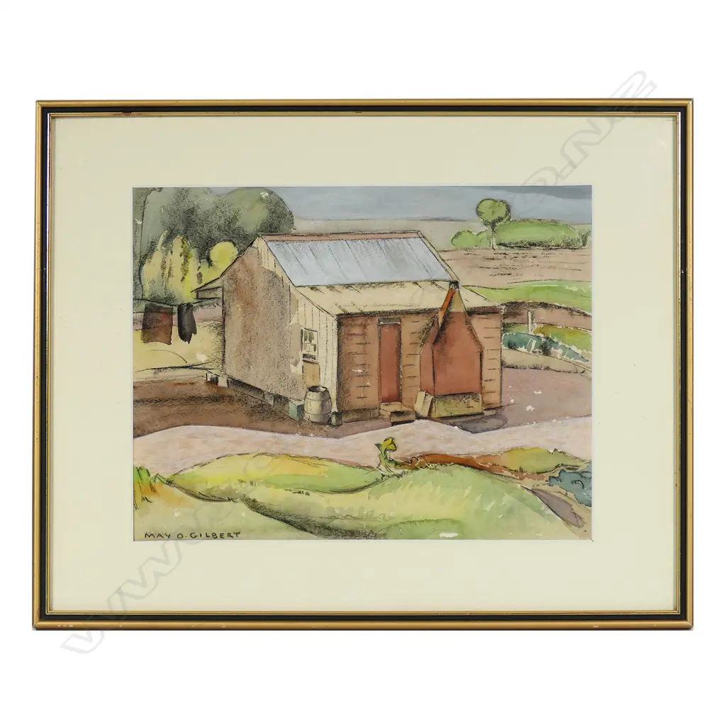 May O Gilbert (NZ 1902-1977) Rural Cottage, Image 1++