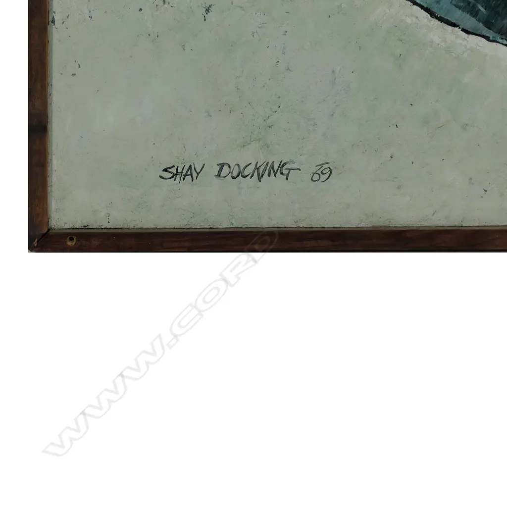 Shay Docking (Aus/NZ 1928-1998) 'Volcanic Mountains with Pa Terraces and Harbour', Image 1++