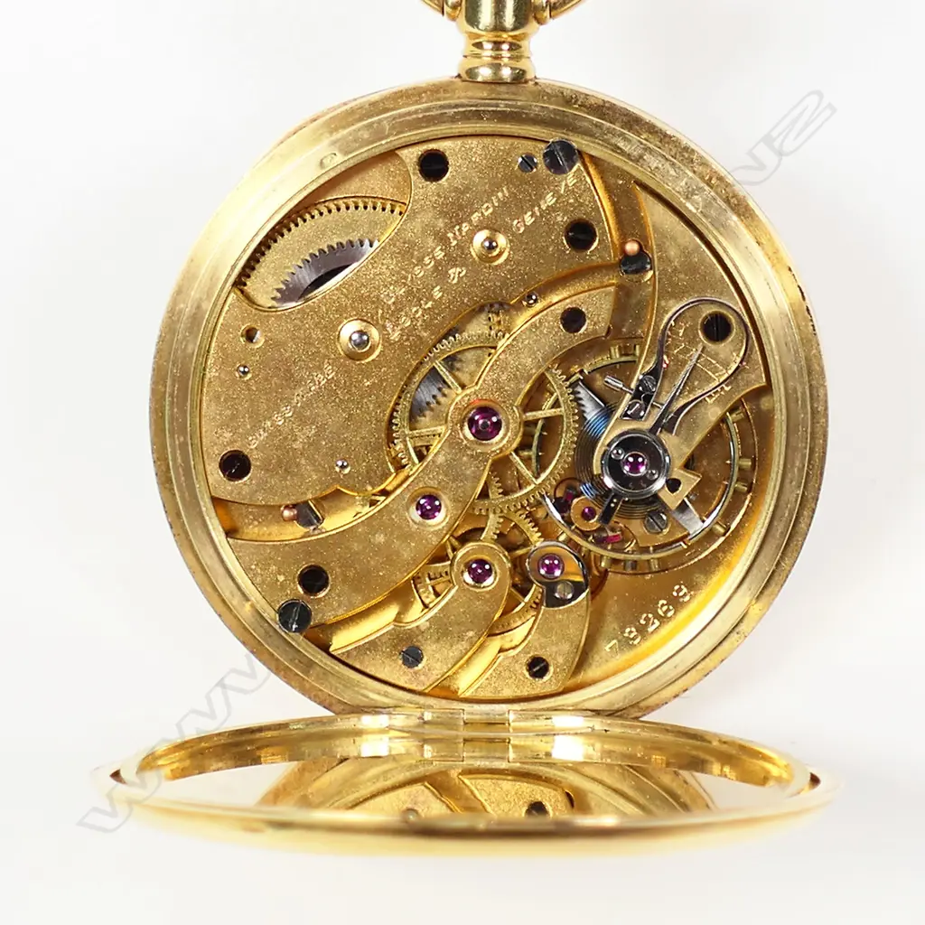 An 18ct gold half hunter pocket watch, Image 1++