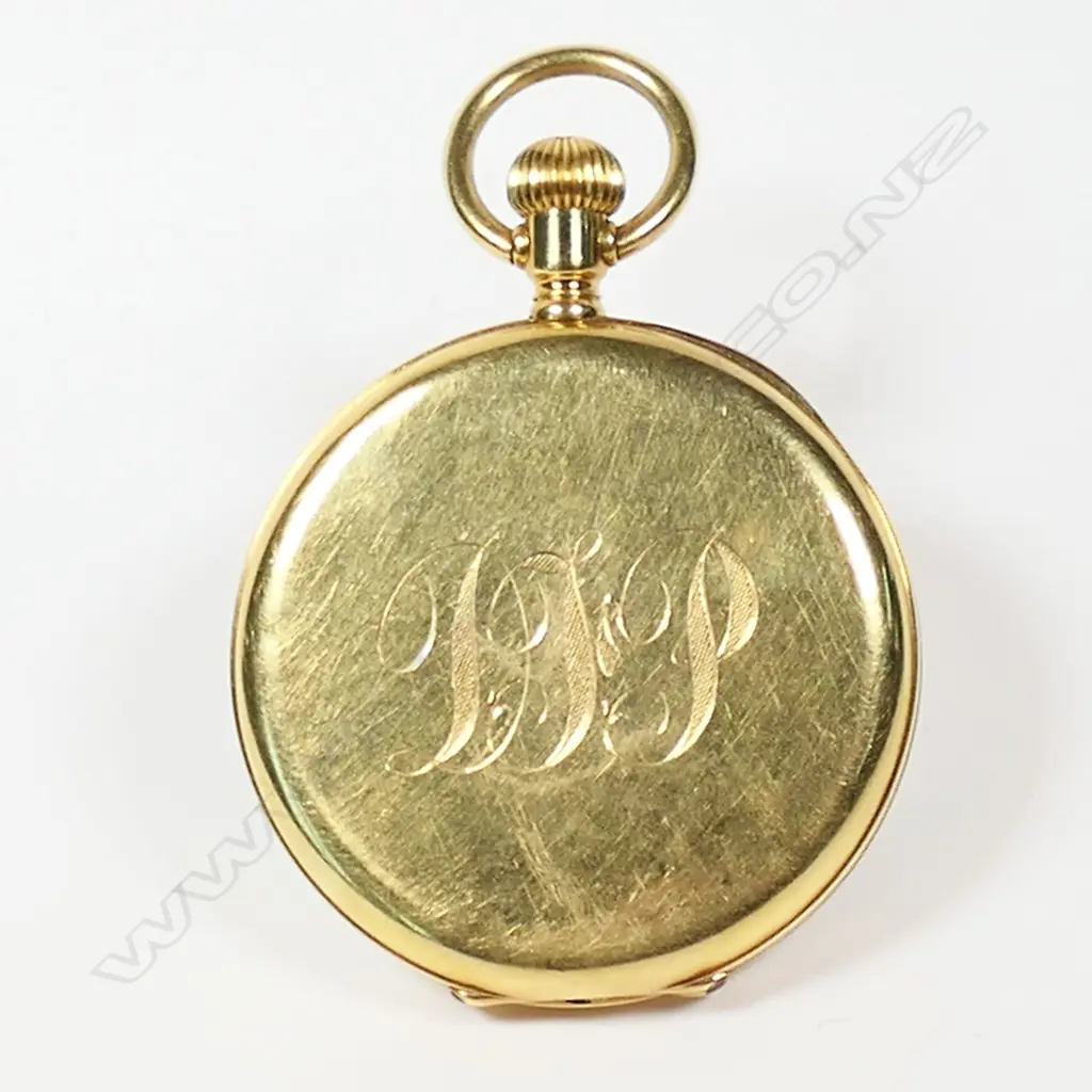 An 18ct gold half hunter pocket watch, Image 1++