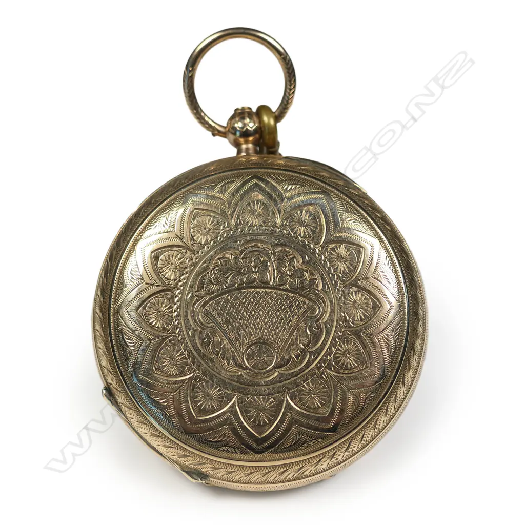 An early 20thC 9ct rose gold large full hunter chronograph pocket watch, Image 1++