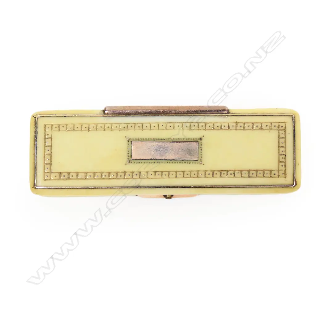 A 19thC ivory and rose gold toothpick holder, Image 1++