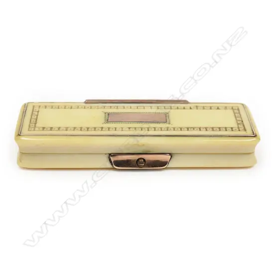 A 19thC ivory and rose gold toothpick holder,