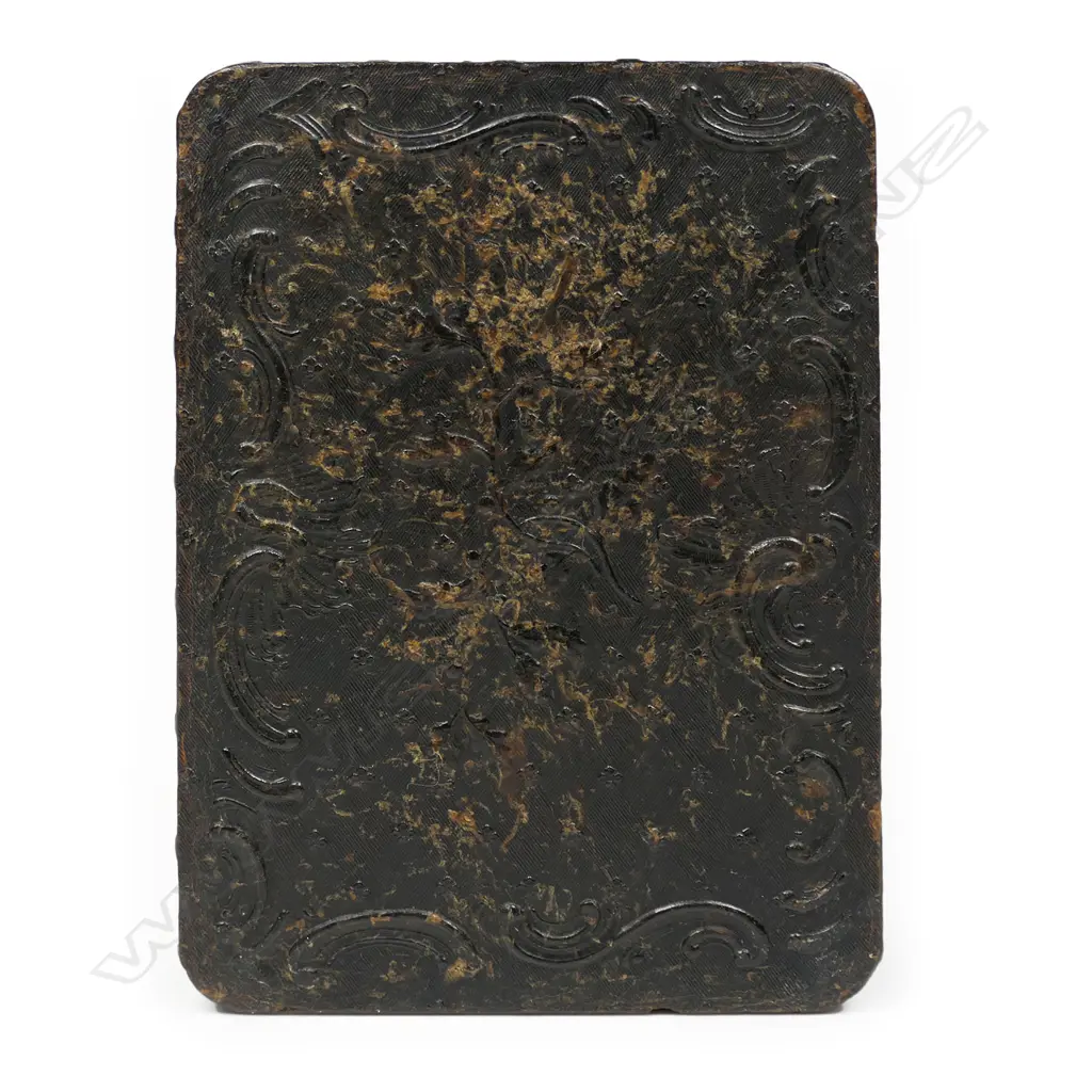 An unusual Georgian pressed tortoiseshell and gilt snuff box, Image 1++