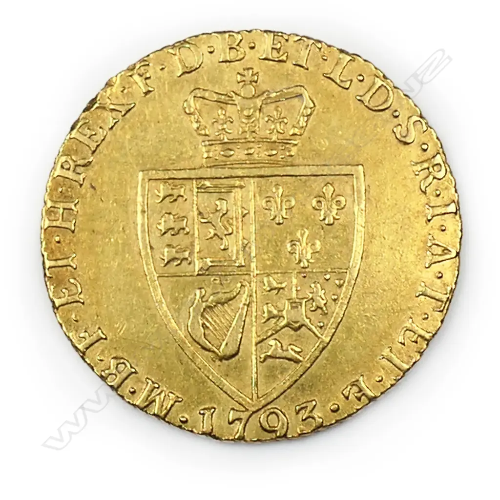 A George III 1793 22ct gold guinea coin, Image 1++